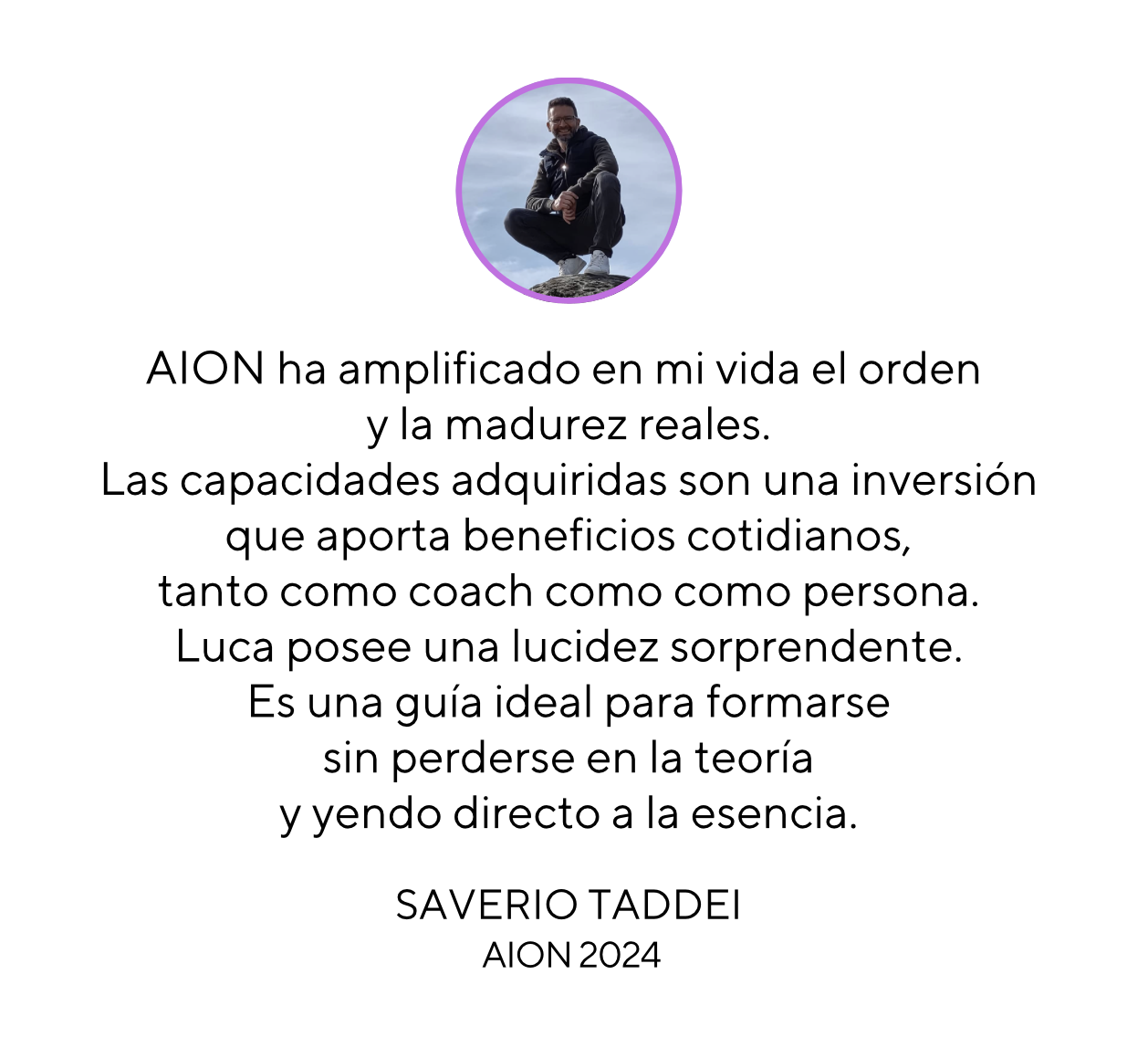 Testimonio de Saverio Taddei, AION 2024